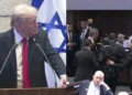 इजरायली संसद में ट्रंप दे रहे थे भाषण, तभी नरसंहार का बोर्ड लेकर पहुंचा सांसद