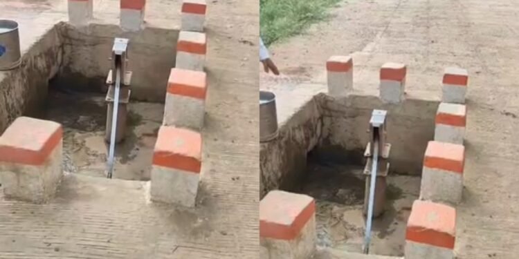 मध्य प्रदेश में अजब-गजब कारनामा! RCC रोड के बीचोंबीच हैंडपंप, अधिकारी बेखबर, video