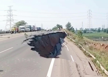 भोपाल बाइपास का 100 मीटर हिस्सा धंसने से हड़कंप, NHAI ने पल्ला झाड़ा, MPRDC का दावा