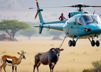 मध्य प्रदेश में हेलिकॉप्टर से काले हिरण और नीलगाय पकड़ने की कार्रवाई, साउथ अफ्रीका से विशेषज्ञ टीम आई