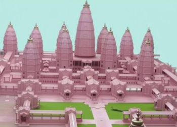 बिहार के विराट रामायण मंदिर में 33 फुट के विशाल शिवलिंग की स्थापना, दस साल की मेहनत से बनी अद्भुत यात्रा शुरू