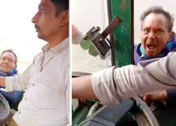 ट्रक पर वसूली के लिए चढ़ा शख्स, ड्राइवर ने कई KM तक खिड़की से लटकाए रखा; वीडियो वायरल
