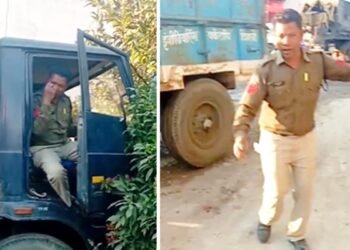 वर्दी शर्मसार! नशे में धुत्त पुलिसकर्मी ने घर में घुसा दिया सरकारी वाहन, सड़क पर करने लगा डांस