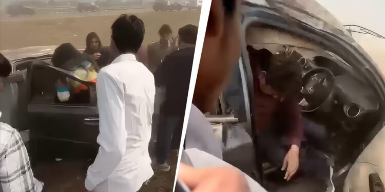दिल्ली मुंबई एक्सप्रेसवे पर खौफनाक मंजर, तेज रफ्तार कार पलटती रही, सभी लोग सुरक्षित निकले