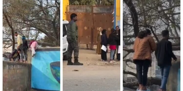 बिहार: बोर्ड परीक्षा में बवाल, बंद हुआ दरवाजा तो दीवार कूद कर अंदर पहुंच गई लड़कियां