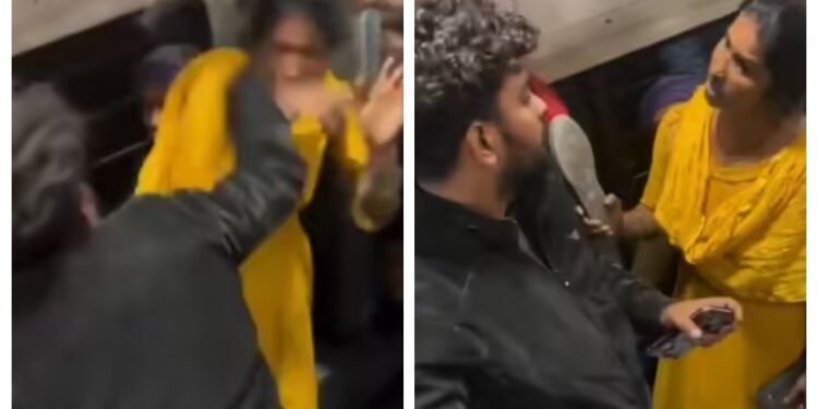 ट्रेन में सीट को लेकर बवाल! ट्रेन में महिला ने चप्पल दिखाकर दी गालियां, पत्नी को अपशब्द कहने पर युवक ने जड़े थप्पड़