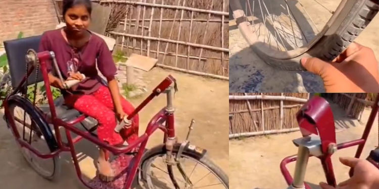 महज एक सप्ताह में ही टूट गई हैंडल, फट गया टायर, गोपालगंज के सोनी को दी गई ट्राइसाइकिल का वीडियो वायरल
