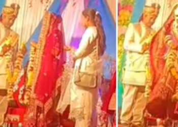 ऐन वक्त पर दुल्हन ने बदला फैसला… शादी के जोड़े में स्टेज से लगाई छलांग, प्रेमी को पहना दी वरमाला, दूल्हा देखता रह गया