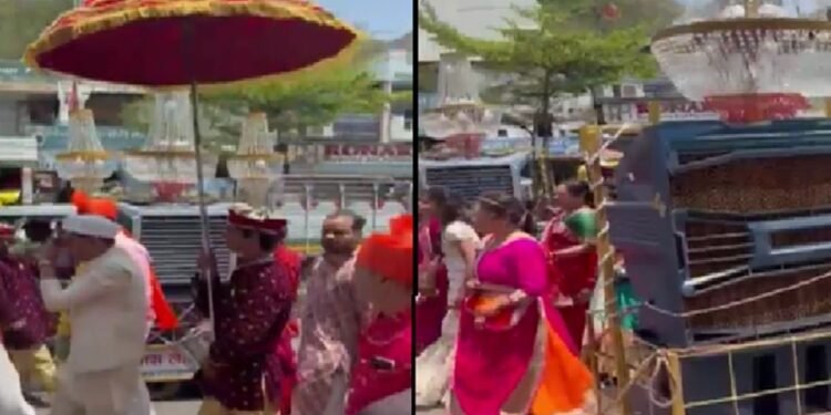 आगे बाराती, पीछे बैंड- बाजा, बीच में कूलर…तपती गर्मी में दुल्हन लेने निकली अनोखी बारात