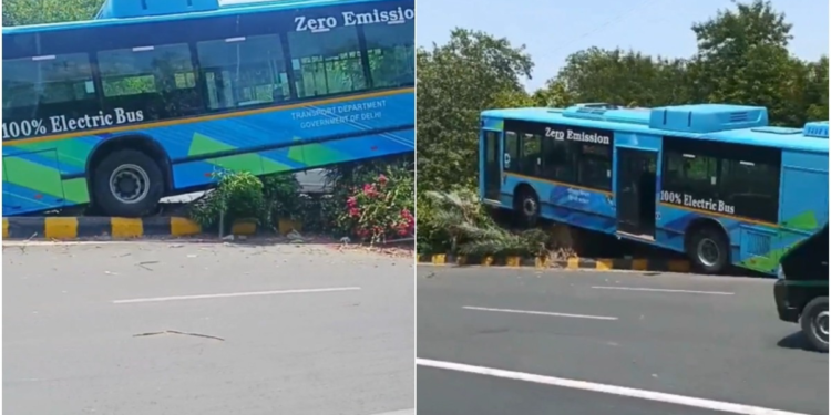 अचानक फेल हुआ DTC बस का ब्रेक, ड्राइवर ने डिवाइडर पर चढ़ाकर टाला बड़ा हादसा