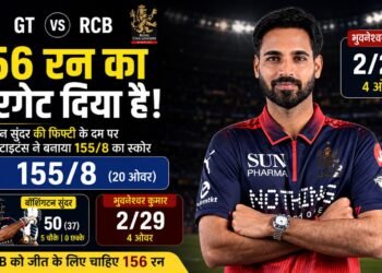 IPL Final 2026:155 रन पर रुकी गुजरात टाइटंस, RCB के सामने जीत के लिए 156 रन का लक्ष्य