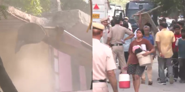 दिल्ली के यमुना बाजार में बुलडोजर एक्शन, खाली कराए जा रहे 300 घर