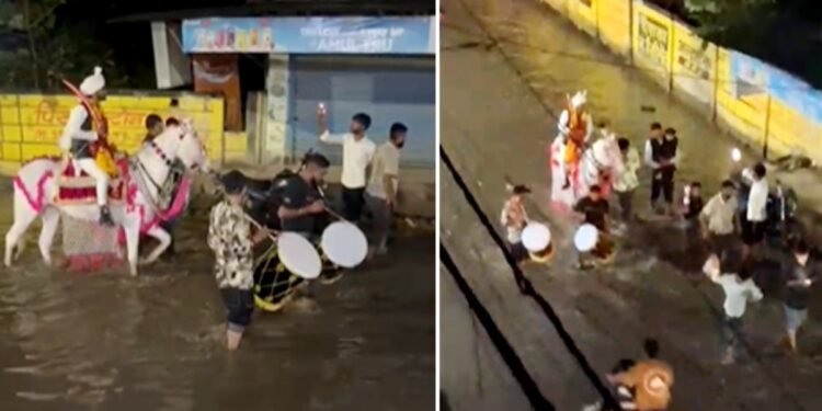 एक फीट पानी में निकली बारात… घोड़े पर बैठा दूल्हा भी सहमा, पहली ही बारिश में खुली नगर निगम की पोल