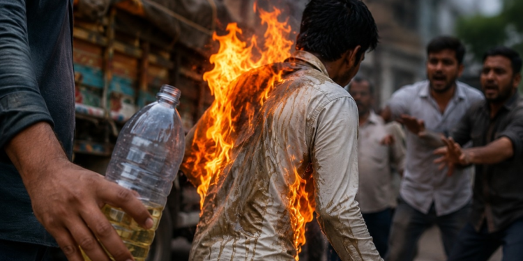 भाई से विवाद के बाद युवक ने खुद पर डाला पेट्रोल, आग लगाकर आत्महत्या का किया प्रयास