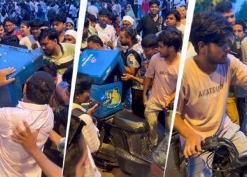 दिल्ली: CJP प्रदर्शन के बीच डिलीवरी बॉय को भीड़ ने घेरा, रास्ते में लूट ले गए पिज्जा, VIDEO वायरल