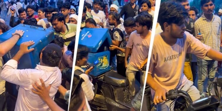 दिल्ली: CJP प्रदर्शन के बीच डिलीवरी बॉय को भीड़ ने घेरा, रास्ते में लूट ले गए पिज्जा, VIDEO वायरल