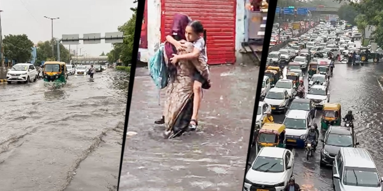 LIVE: झमाझम बारिश के बाद दिल्ली में रेंगता ट्रैफिक, कई जगहों पर घुटनों तक भरा पानी