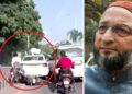 भोपाल में असदुद्दीन ओवैसी के काफिले का एक्सीडेंट: VIP रोड पर आपस में टकराईं गाड़ियां; 4-5 बाइक सवार घायल